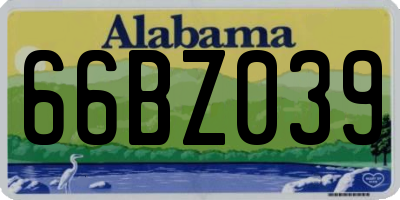 AL license plate 66BZ039