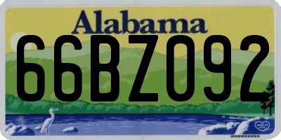 AL license plate 66BZ092