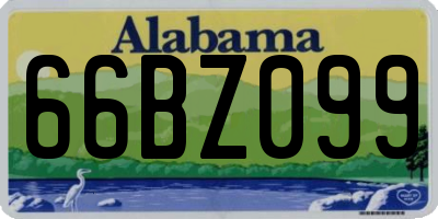 AL license plate 66BZ099
