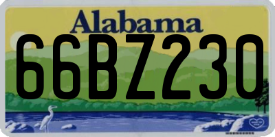 AL license plate 66BZ230