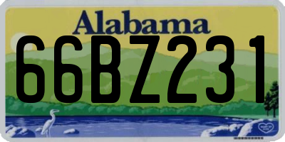 AL license plate 66BZ231