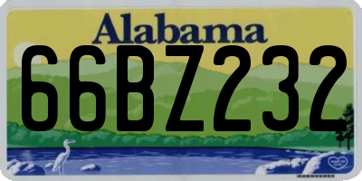 AL license plate 66BZ232