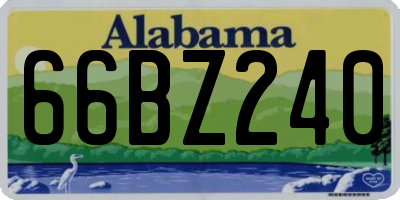 AL license plate 66BZ240