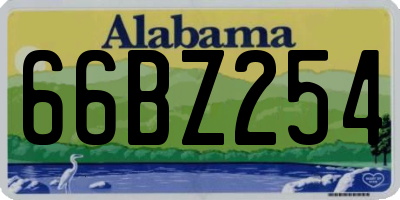 AL license plate 66BZ254
