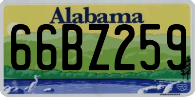 AL license plate 66BZ259