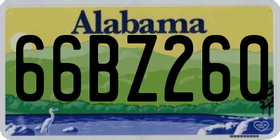 AL license plate 66BZ260