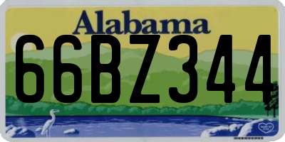 AL license plate 66BZ344