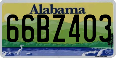 AL license plate 66BZ403