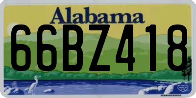 AL license plate 66BZ418