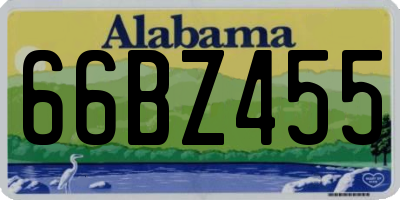 AL license plate 66BZ455