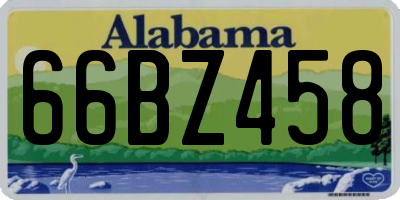 AL license plate 66BZ458