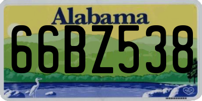 AL license plate 66BZ538