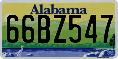 AL license plate 66BZ547