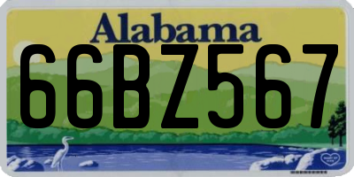 AL license plate 66BZ567