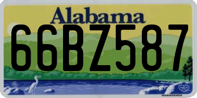AL license plate 66BZ587