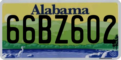 AL license plate 66BZ602