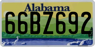 AL license plate 66BZ692