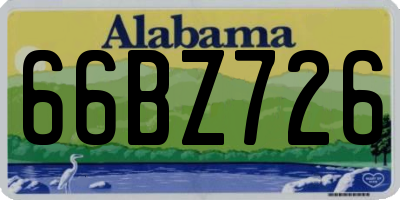 AL license plate 66BZ726