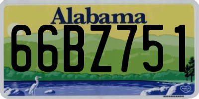 AL license plate 66BZ751