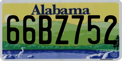 AL license plate 66BZ752