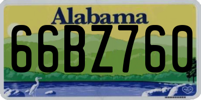 AL license plate 66BZ760