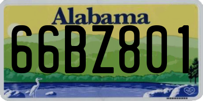 AL license plate 66BZ801