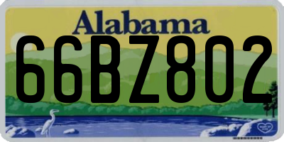 AL license plate 66BZ802