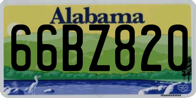 AL license plate 66BZ820