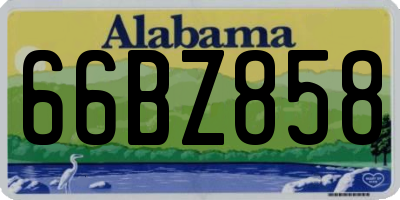 AL license plate 66BZ858