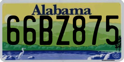 AL license plate 66BZ875