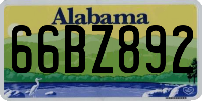 AL license plate 66BZ892