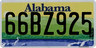 AL license plate 66BZ925