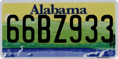 AL license plate 66BZ933