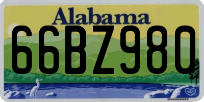 AL license plate 66BZ980