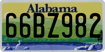 AL license plate 66BZ982