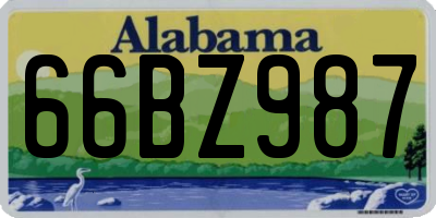 AL license plate 66BZ987