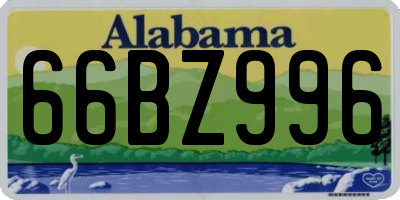 AL license plate 66BZ996