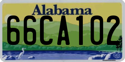 AL license plate 66CA102
