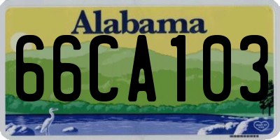 AL license plate 66CA103