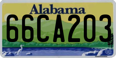 AL license plate 66CA203