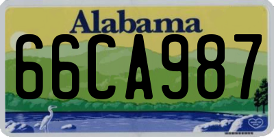 AL license plate 66CA987