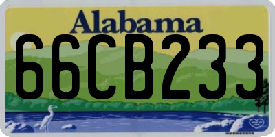 AL license plate 66CB233