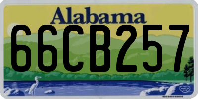 AL license plate 66CB257