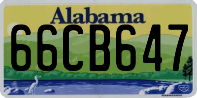 AL license plate 66CB647