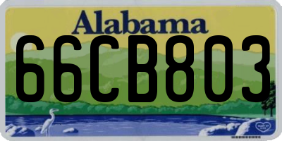 AL license plate 66CB803