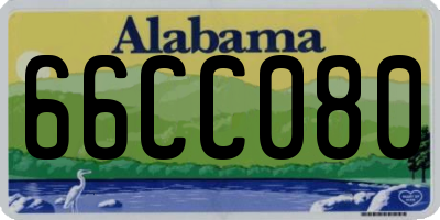 AL license plate 66CC080
