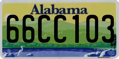 AL license plate 66CC103
