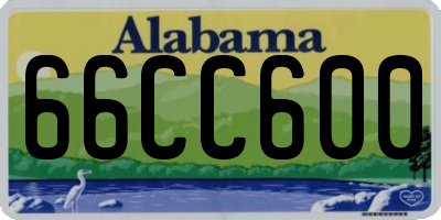 AL license plate 66CC600