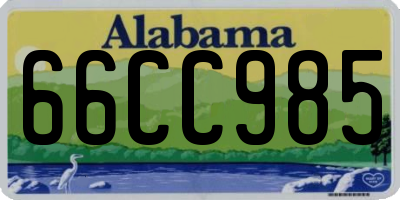 AL license plate 66CC985