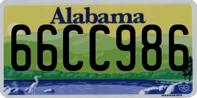 AL license plate 66CC986